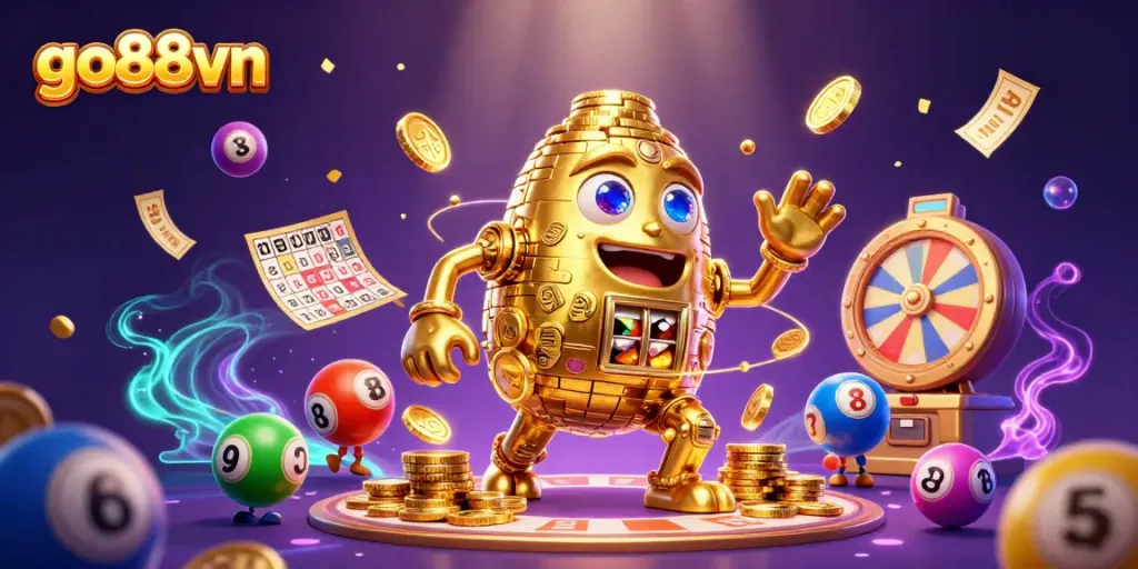 Experience the thrill of gaming with go88vn's vibrant casino scene featuring dynamic visuals and rich illustrations.
