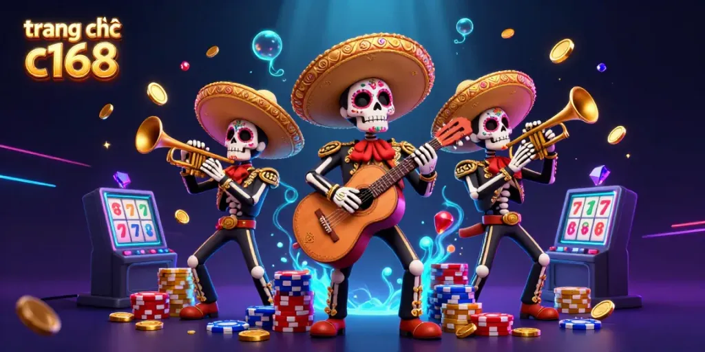 Engage with immersive gaming experiences at trang chủ c168 featuring colorful mariachis and casino elements.